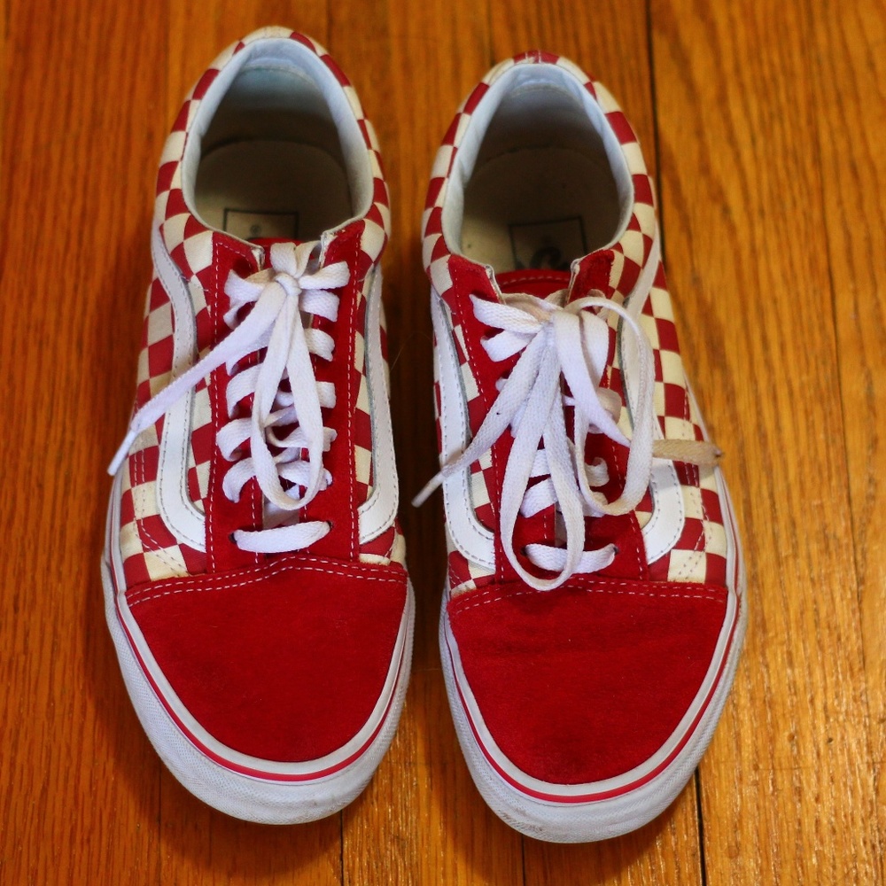 Old Skool Vans Red/White Checkered